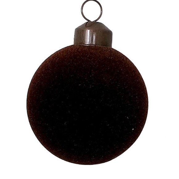 NWT Box of 8 Flocked Velvet Fabric Christmas Ball Ornaments - Picture 6 of 7